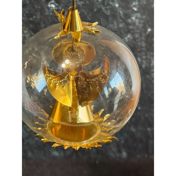 Vintage Resi Lenz Gold Foil Angel Blown Glass Ornament Western Germany C1960's - Picture 4 of 7